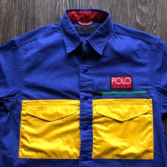 RARE Vintage Polo Sport Ralph Lauren Button Up Shirt Jacket Colorblock - Picture 3 of 16